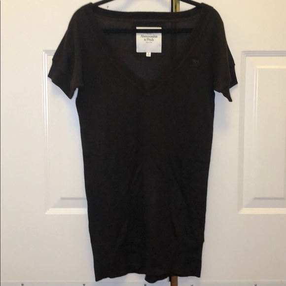 Abercrombie & Fitch Brown Knit Short Sleeve Tunic Shirt - Picture 1 of 5